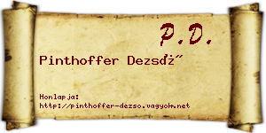 Pinthoffer Dezső névjegykártya
