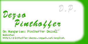 dezso pinthoffer business card